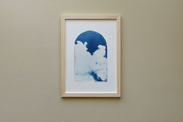 Affiche cyanotype photo du ciel - Lévitation