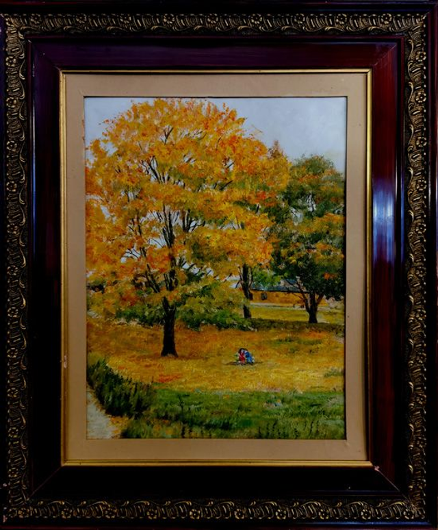 Pari penkillä Suomenlinnassa 44x36 cm