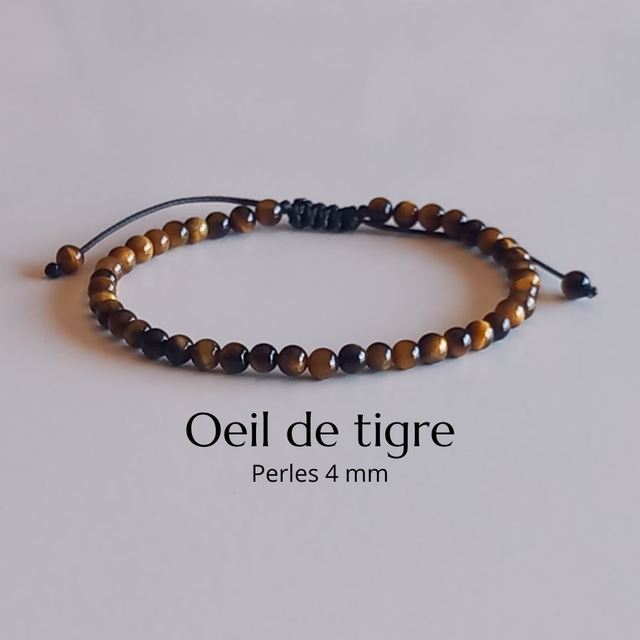 Bracelet ajustable en Oeil de tigre