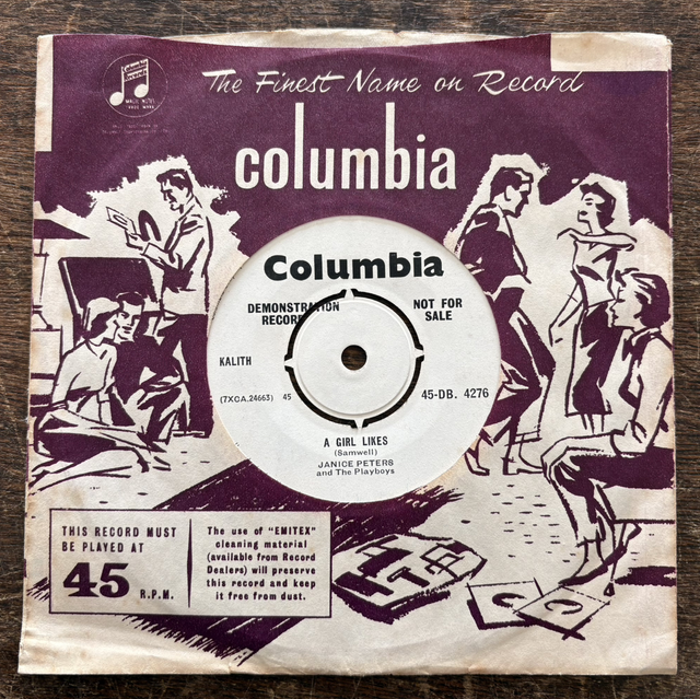 Janice Peters A Girl Likes 7 Inch Vinyl Record Columbia Demo Promo 7 Inch Vinyl