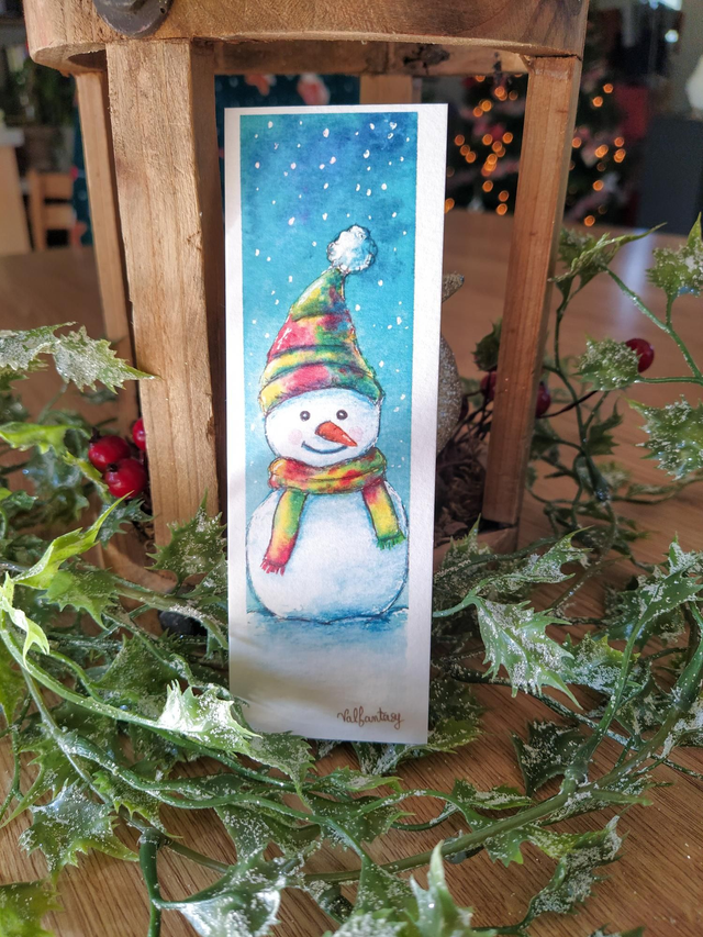 Marque Pages "Bonhomme de neige", 5 x 15cm