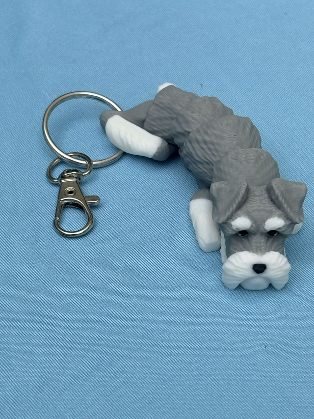 3D Printed Schnauzer Dog Keyring
