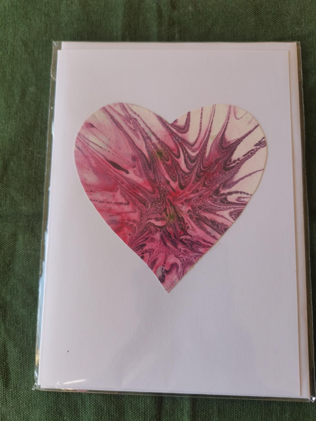 Marbled Heart Card 