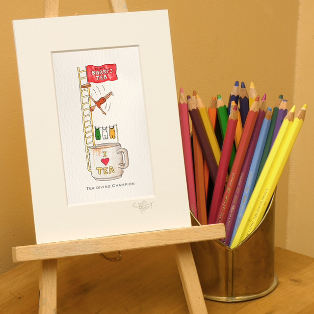 Tea Diver Lady Unframed