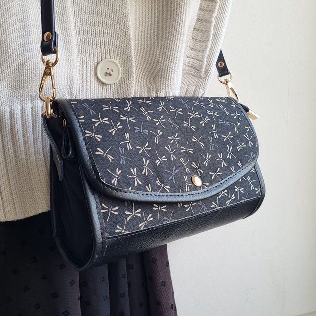 Mini-sac cartable "Tombo" noir & simili cuir noir