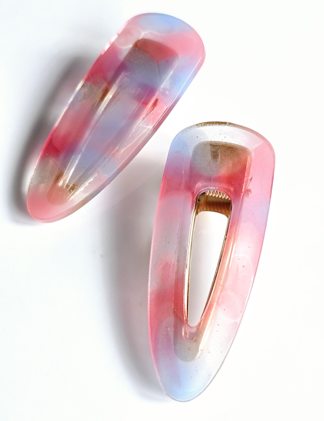 DUO BARRETTES DÉGRADÉ ROSE BLEU