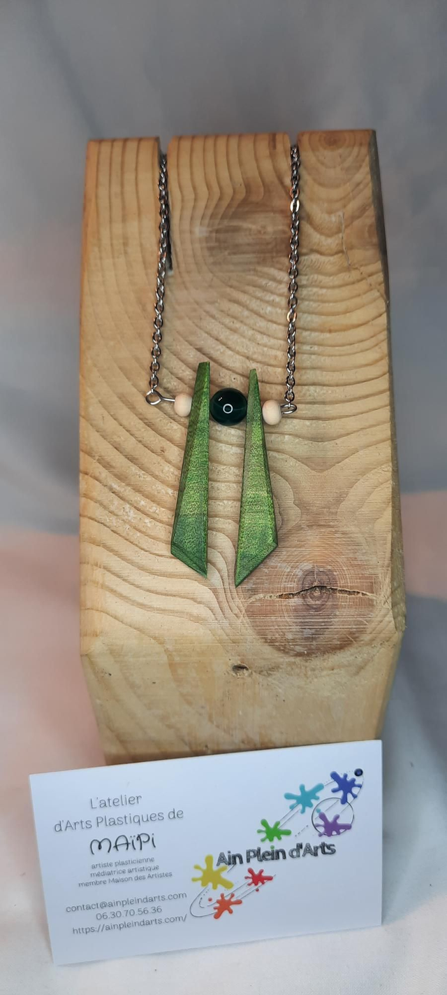 Collier etable vert et agathe