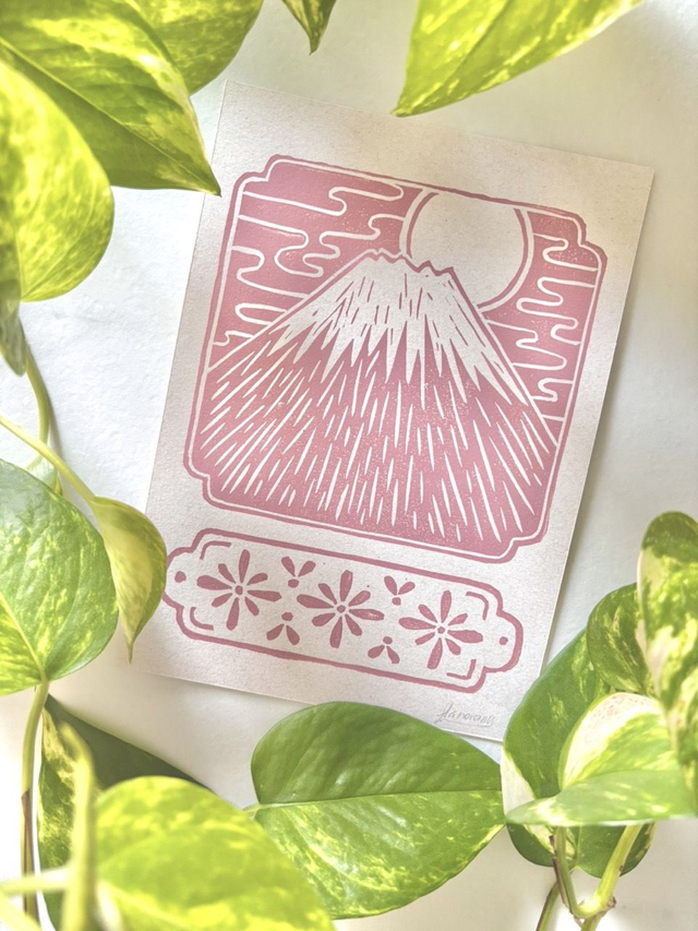Dreaming of Fujisan ~ Linogravure A5
