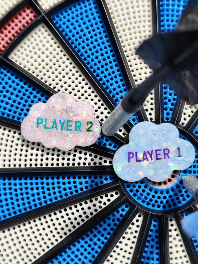 Duo de broches nuages - messages : PLAYER 1 - PLAYER 2
