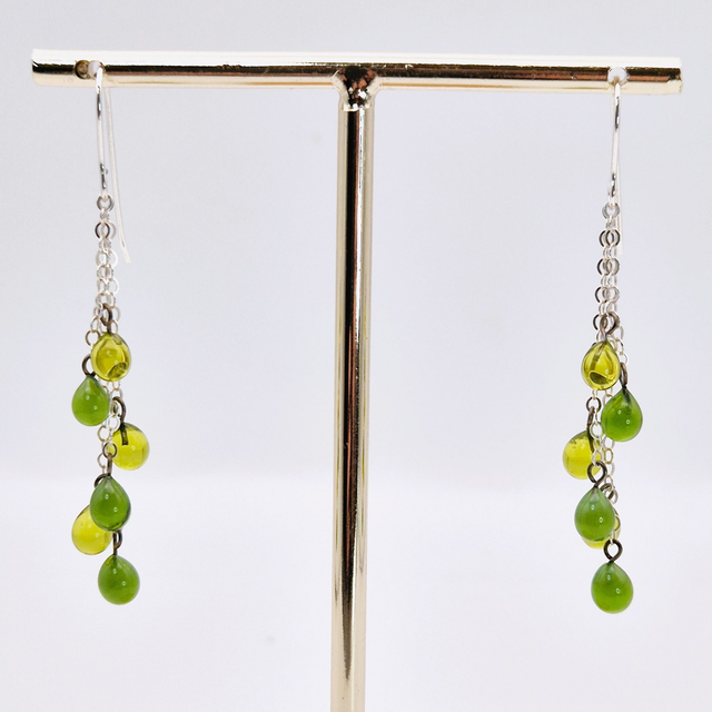 Boucles d'oreilles Gouttes vertes
