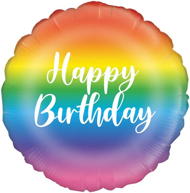 18" RAINBOW SCRIPT BIRTHDAY FOIL