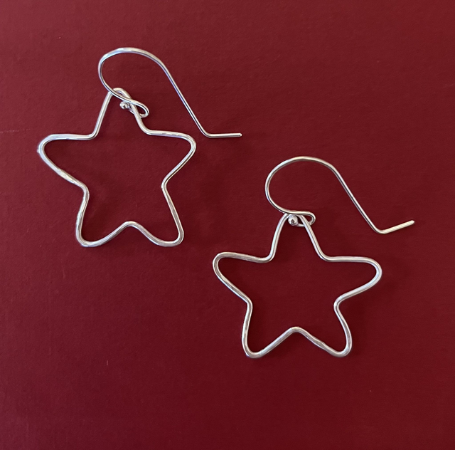 Celestial Twinkle: Silver Star Drop Earrings