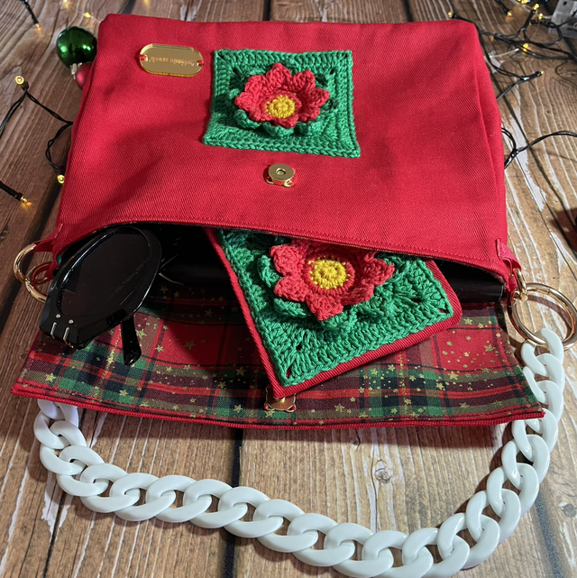 Coffret « Étoiles de Noël » Sac à main et mini pochette