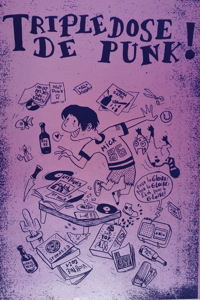 MICKSON -Triple Dose de Punk- Eté 2021- Exposition Triple dose de punk - Sur papier blanc ou violet irisé- F0848