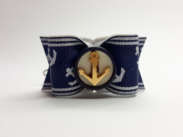 Noeud pour chien fantaisie ancre marine-bleu marine et blanc-bowsnoeuds