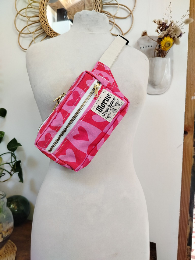 Sac Banane Coeur Rose Pop