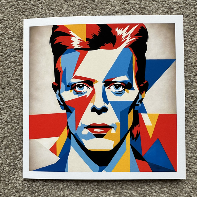 David Bowie - Pop Art Greetings Card, White Envelope, Blank Inside, Recyclable Wrap, Free P&amp;P