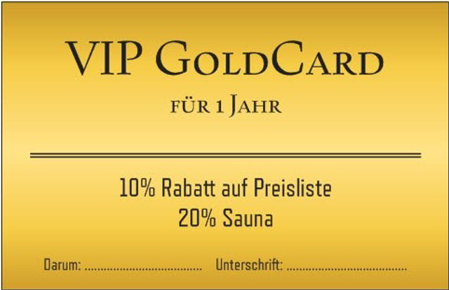 VIP Gold Card