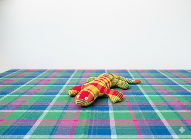 Doudou lézard en Madras, 70gr