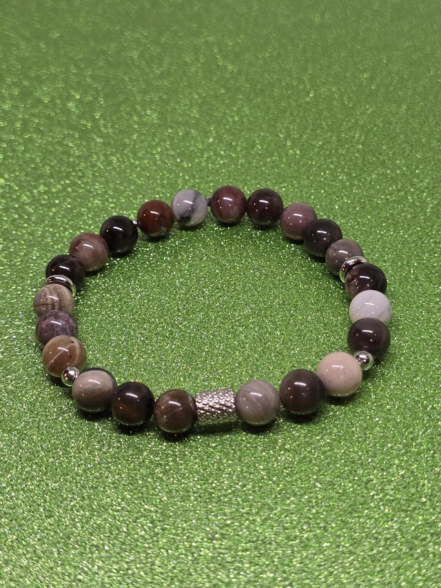 Bracelet Bois fossilisé en 0,8 cm 