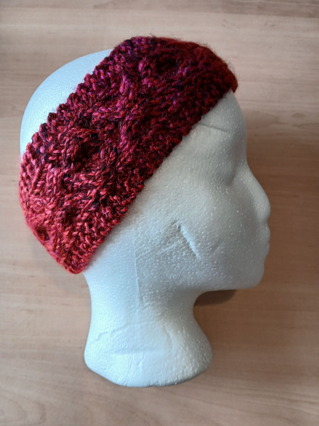 Hand Knitted Headband Hugs and Kisses Cable Pattern