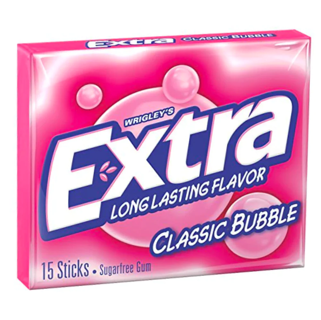 Wrigley&#039;s Extra Classic Bubblegum Chewing Gum (40.5g)  