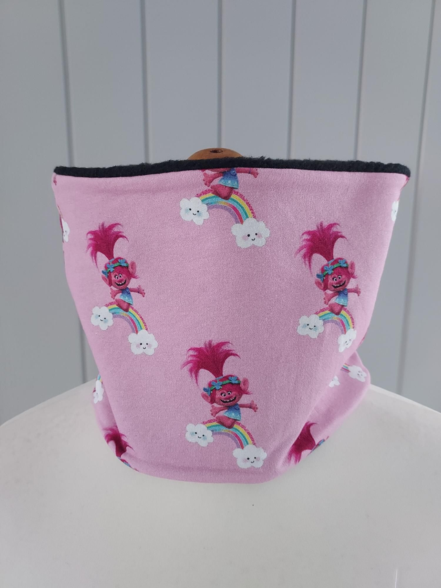 Troll Neck Warmer, Snood with Black Fleece,