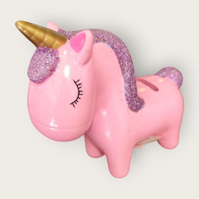 Tirelire licorne pailletée