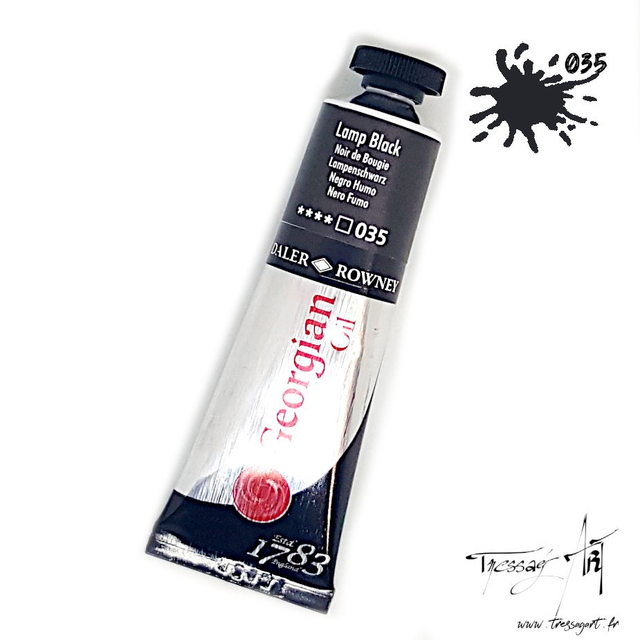 DALER ROWNEY - PEINTURE A L'HUILE GEORGIAN 38mL - NOIR DE BOUGIE 035 - CA133035