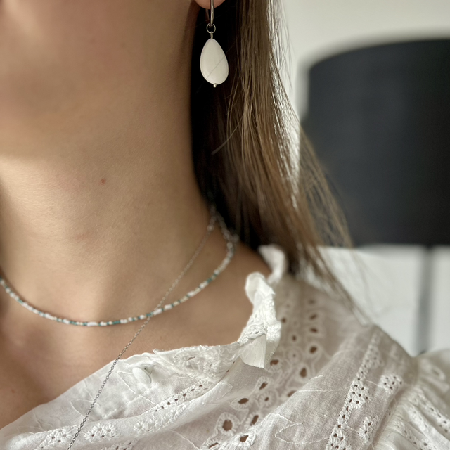 Collier perlé Vert d’eau 