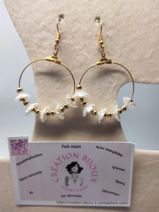 Boucle d'oreille créole fleurs