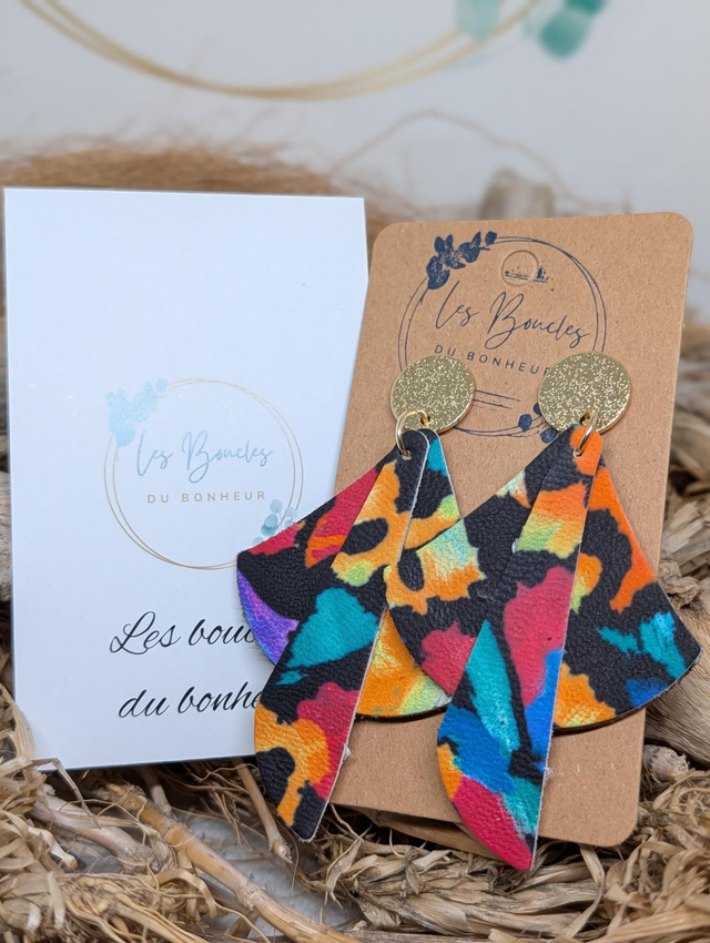 Boucles d'oreilles Georgia multicolore geo003