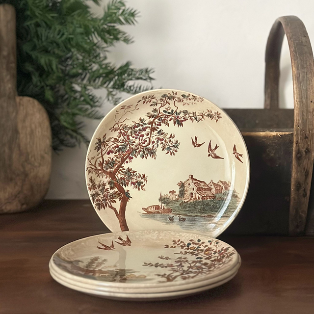 les assiettes polychromes Jules Vieillard, Terre de Fer -Lot "Campagne"