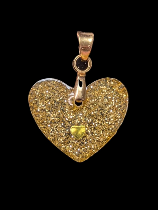 Cœur paillettes or