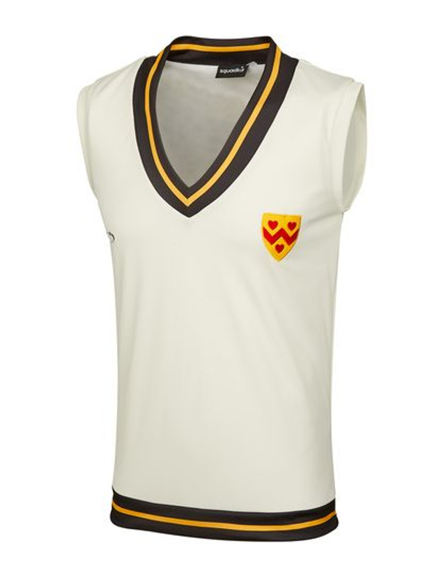 Second Hand Unisex Cricket Ecru Crested Sleeveless Jumper / Slipover