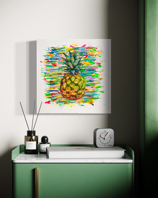 VENDU 🤚Energie Tropical - L'ananas -Art figuratif contemporain