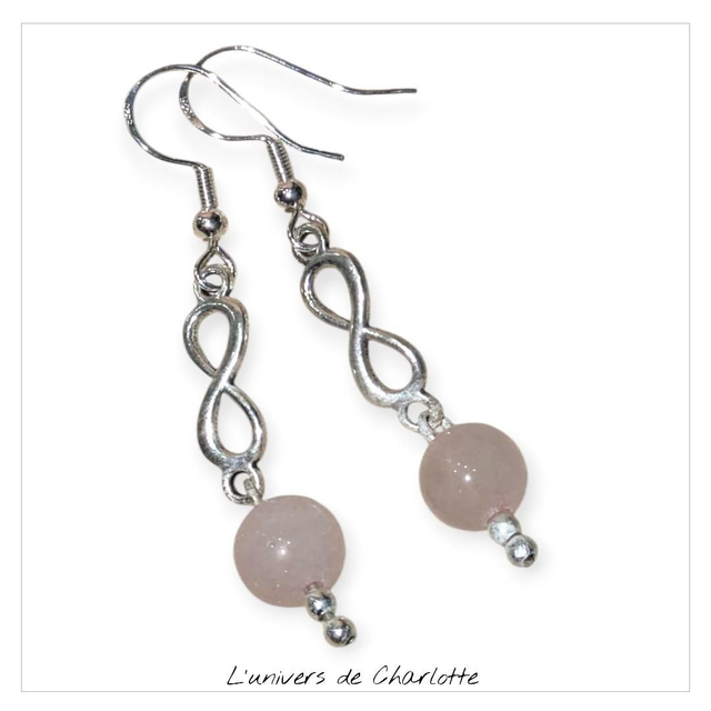 Boucles d'oreilles "Quartz rose" BO-147