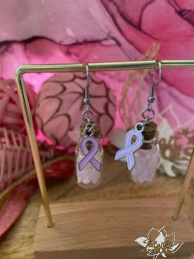 Boucle d&#039;Oreille Fiole &quot;Larmes de Lumière&quot;