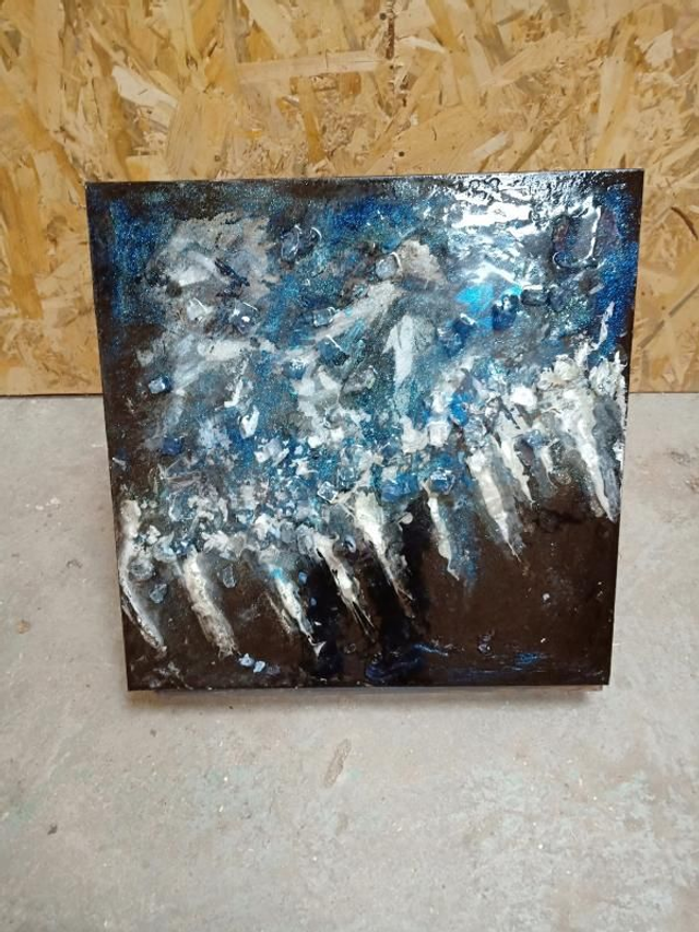 Tableau " Glaçons" 50X50X5 cm