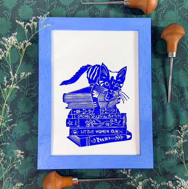 Chaton de bibliothèque - Lecture