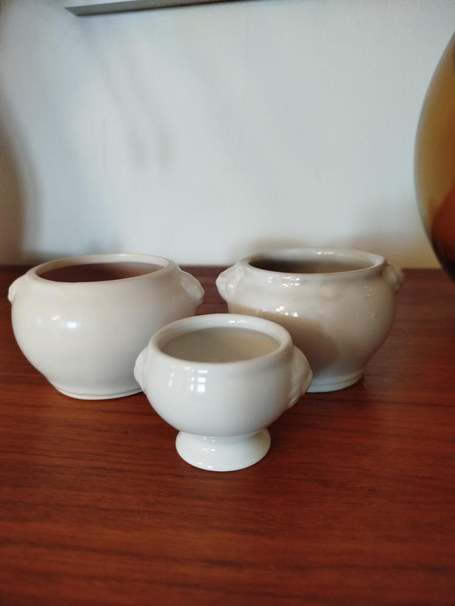 Lot de 3 petits ramequins tête de lion