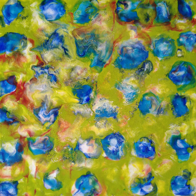 Encaustic blauw en groen