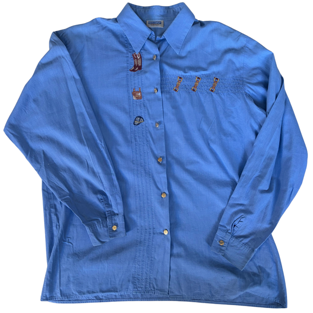 Chemise brodée éléments équestres