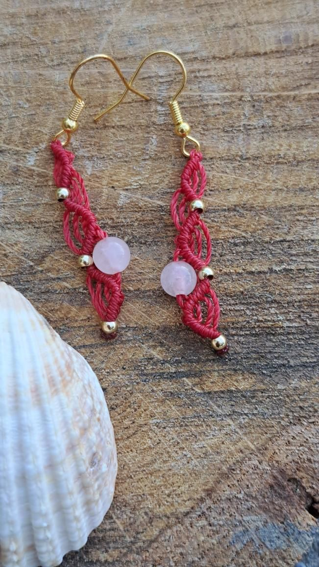 Kit débutant micro-macramé - Boucles d'oreilles ondulées