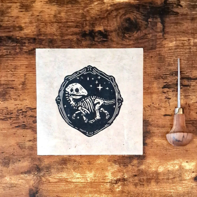 Linogravure - Le Dinosaure - Rex