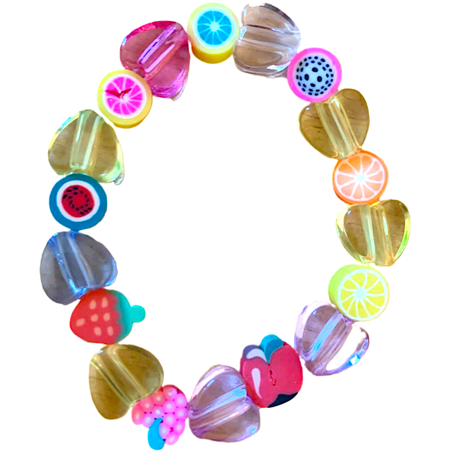 Armband fruit en hartjes