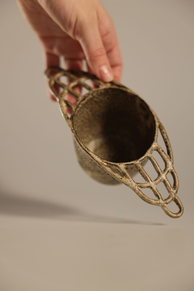 SATURN | Hand-built ceramic cup with a whimsical handle