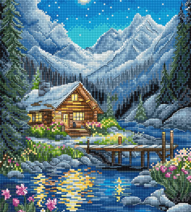 Moonlit Night Counted Cross Stitch Kit by Letistitch 