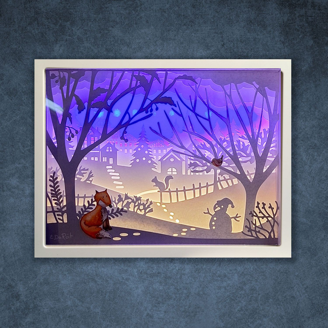 Shadow box "Inverno" con luce Led