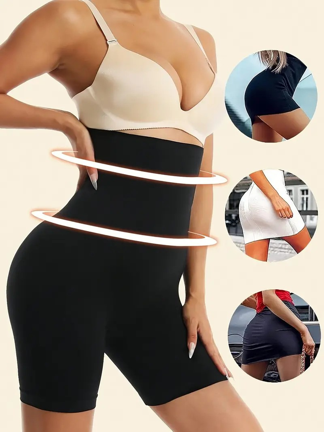 Women's 1pc High-Waisted Tummy Control Shaping Shorts 